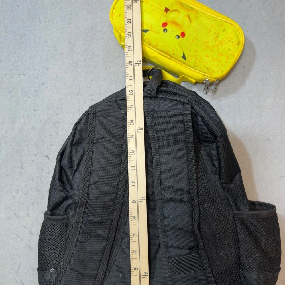 Pokemon Pikachu Backpack and Matching Lunch Pouch Set Yellow Black‎ Anime Bag
